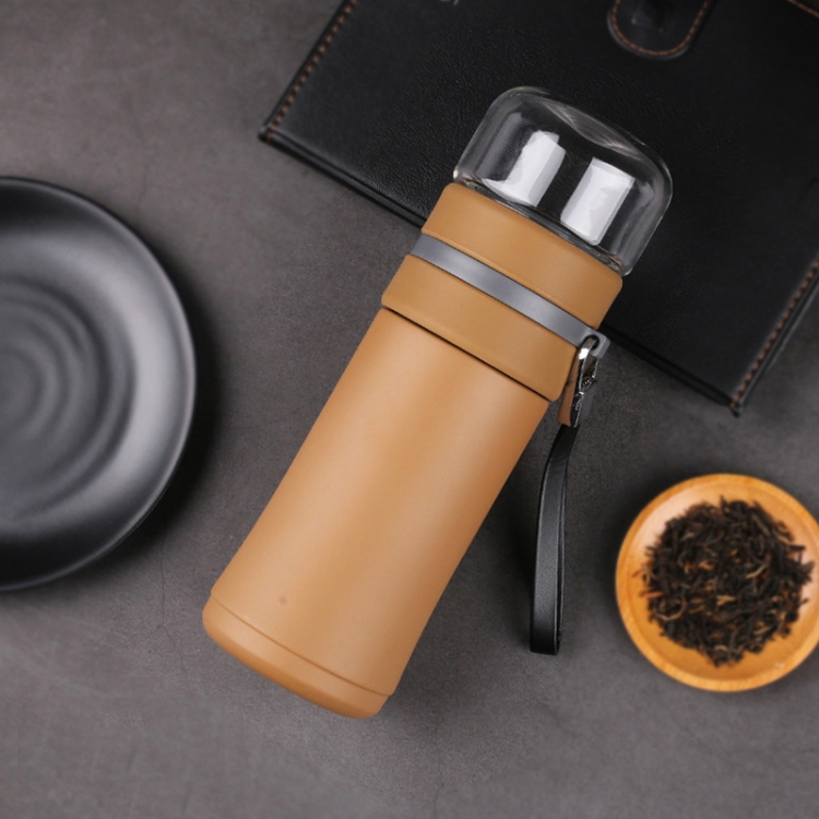 

030 Business Portable Glass Tea Cup(Gold)