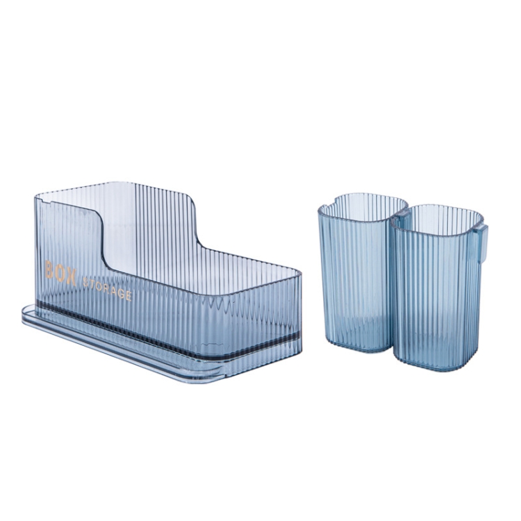 

4071 Desktop Jewelry Lipstick Makeup Brush Storage Box(Star Blue)