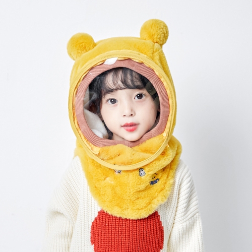 

Children Integrated Warm Plush Cap Scarf With Face Mask, Size: About 52-54cm(Yellow)