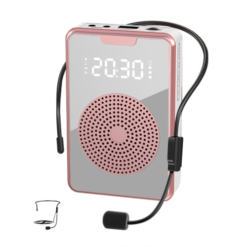 

ZXL-H3 Portable Teaching Microphone Amplifier with Time Display, Spec: Wired Version (Rose Gold )