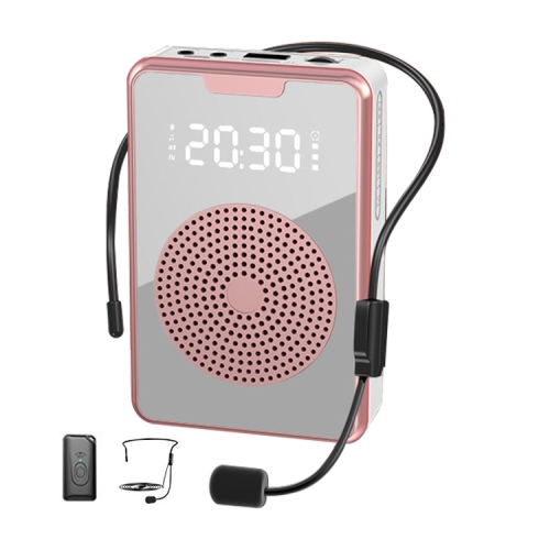 

ZXL-H3 Portable Teaching Microphone Amplifier with Time Display, Spec: Wireless Version (Rose Gold)