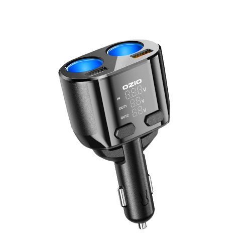 

Ozio Car Charger Cigarette Lighter Conversion Plug USB Fast Flashing Charger, Model: CL48Q Black