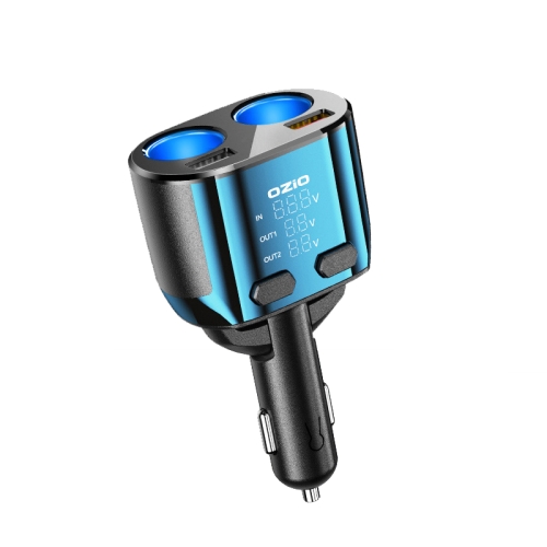 

Ozio Car Charger Cigarette Lighter Conversion Plug USB Fast Flashing Charger, Model: CL48Q Blue