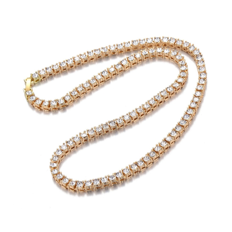 

NL006 Alloy Rhinestone Street Hip Hop Necklace, Size: 22 Inches (Gold)