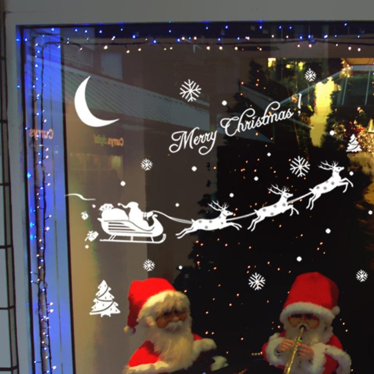 

Simple Deer Santa Claus Shop Christmas Decoration Window Stickers Wall Stickers