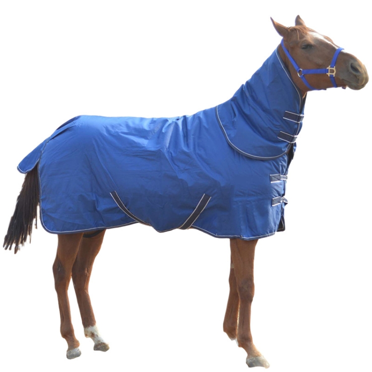 

Winter Plus Cotton Comfortable And Warm Horse Jersey With Bib, Specification: 155cm (Dark Blue)