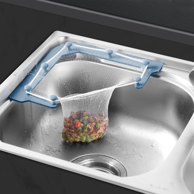 

2 Sets VIB-888 Kitchen Sink Triangle Hanging Net Drain Rack(Blue)