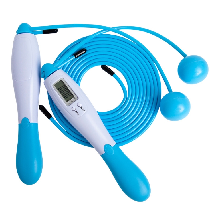 

2 PCS Sport Electronic Counting Wire Skipping Rope, Style: Cordless Ball+Wired Wire Rope (Blue)