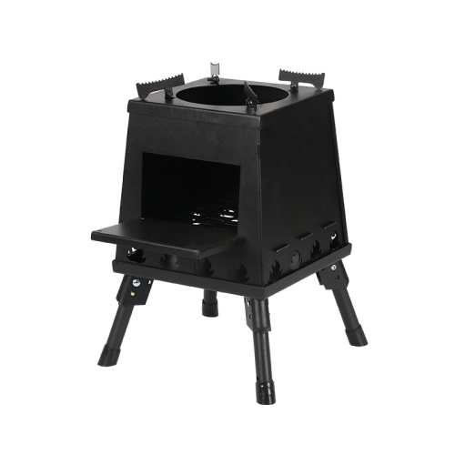 

Outdoor Camping Folding Portable Barbecue Wood Stove, Size: Large (Black)