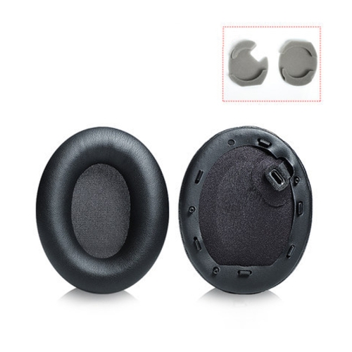 

2 PCS Leather Headset Earmuffs for Sony 1000XM4 Black with Snap