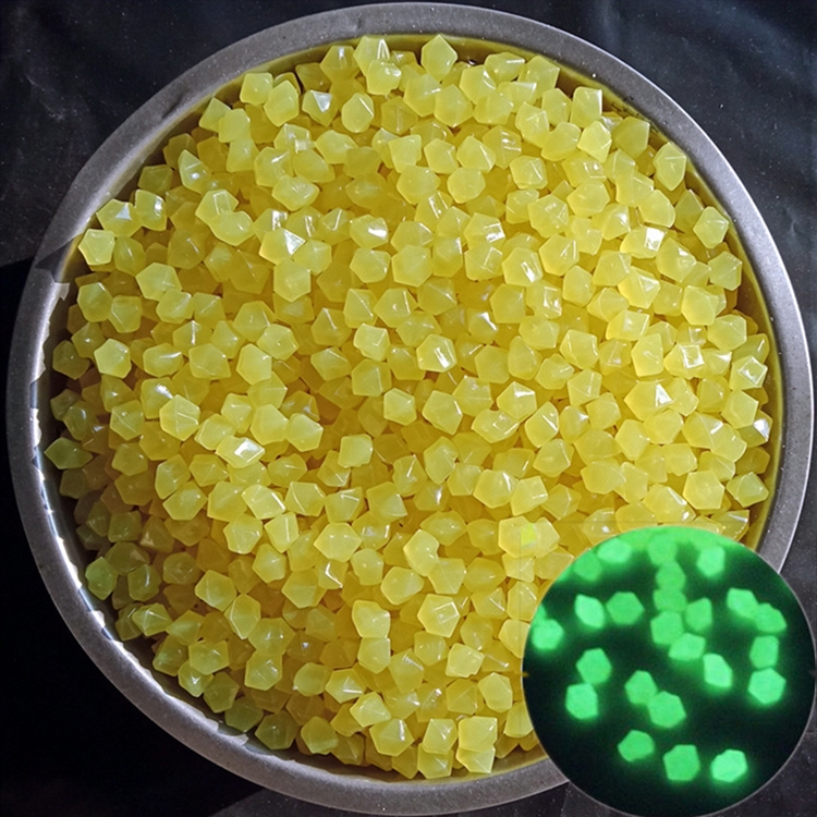 

5 Bags Garden Aquarium Landscape Resin Luminous Rhombus Stone(Yellow )