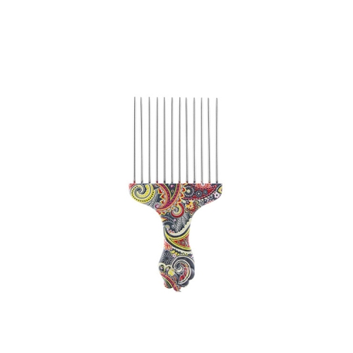 

3 PCS Printed Steel Pin Pick Hair Comb Retro Oil Head Style Comb, Color Classification: Waist Flower K4