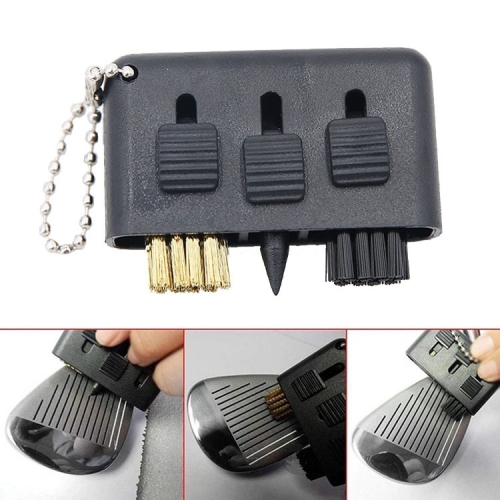 

3 PCS Golf Multi-Function Cleaning Brush Portable Groove Slit Cleaning Brush(Black)