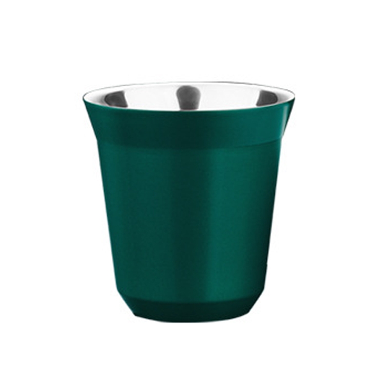 

304 Stainless Steel Coffee Capsule Cup Double Insulation Coffee Cup, Style: Large Green