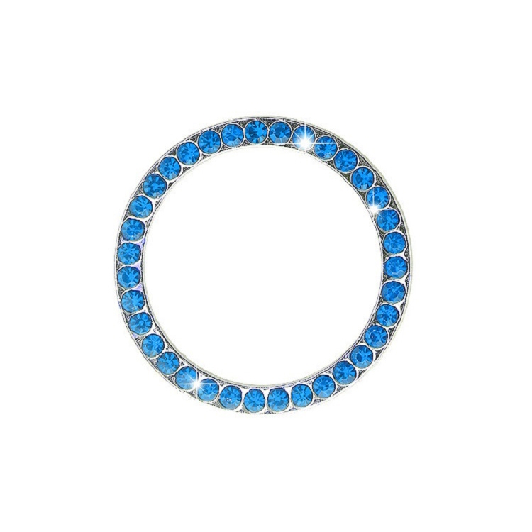 

3 PCS Car Universal Interior Ignition Switch Button Decoration Sticker Decorative Circle [Blue Diamond]