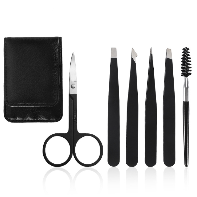 

6-In-1 Stainless Steel Eyebrow Trimming Set(Black)