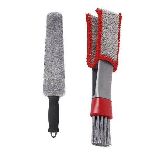 

Car Air Outlet Cleaning Brush Interior Cleaning Tool, Style: Ruler Brush+Gray Red Brush