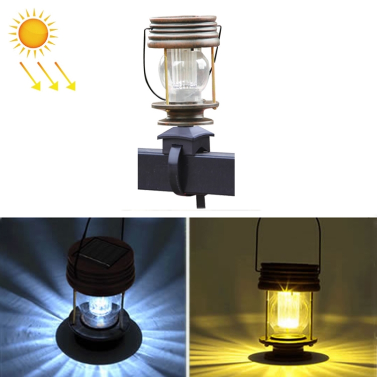 

HSR002 Outdoor Retro Solar Lantern Camping Light, Spec: Railing Type-Warm Light