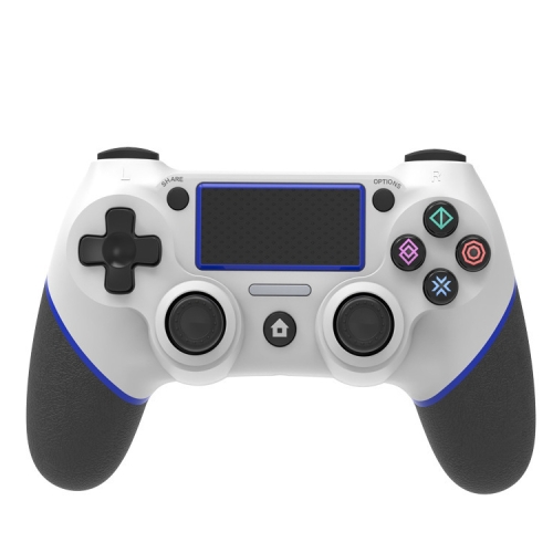 

Wireless Bluetooth Rubberized Gamepad For PS4(White Blue)
