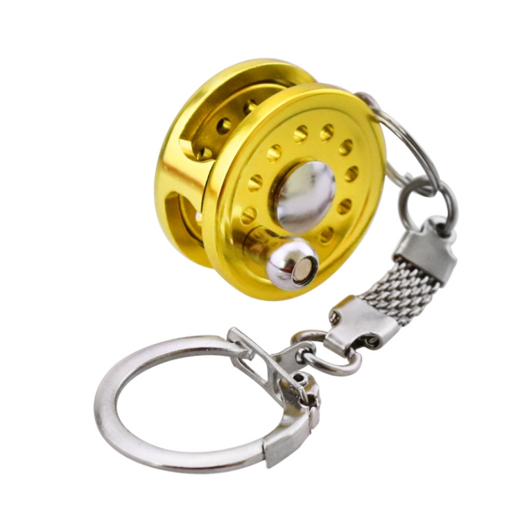 

Metal Fishing Wheel Decoration Pendant Mini Wheel Fish Key Chain, Color: C