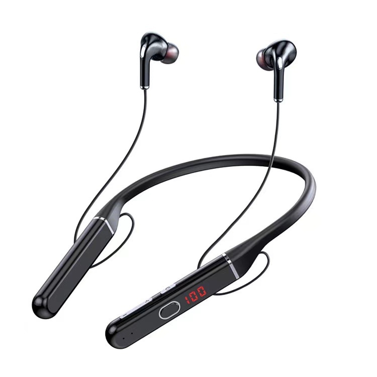 

S650 HIFI Bluetooth Wireless Neckband Earphone Support TF Card(Black)