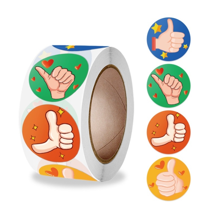 

10 PCS Cartoon Thumbs Up Teacher Encouragement Label, Size: 2.5cm / 1 inch(K-119)