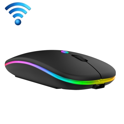 

C7002 2400DPI 4 Keys Colorful Luminous Wireless Mouse, Color: 2.4G Black