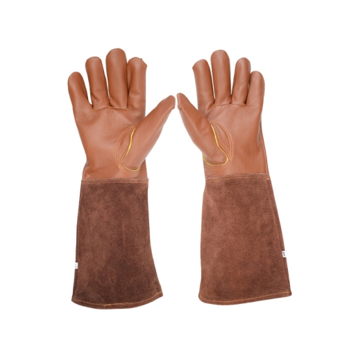 

1 Pair Floral Garden Cut-Resistant Genuine Leather Gloves, Size: XL
