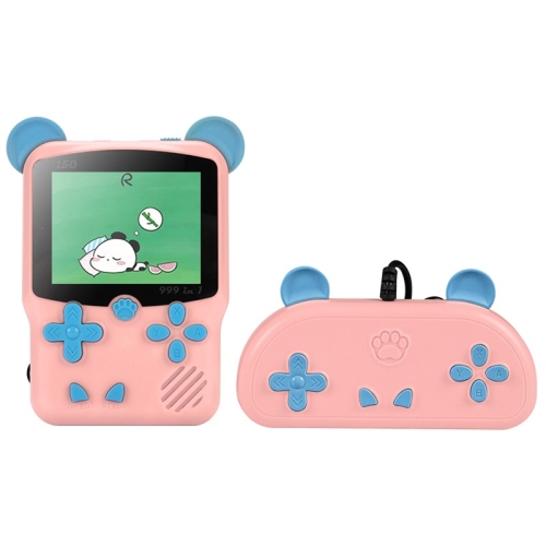 

I50 999 in 1 Children Cat Ears Handheld Game Console, Style: Doubles (Pink)