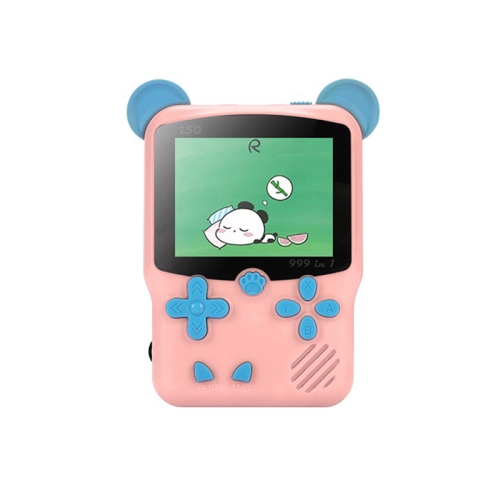

I50 999 in 1 Children Cat Ears Handheld Game Console, Style: Singles (Pink)