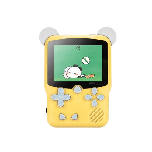 

I50 999 in 1 Children Cat Ears Handheld Game Console, Style: Singles (Yellow)