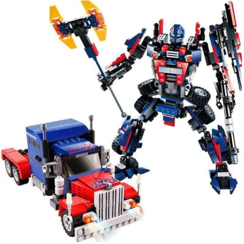 

2 In 1 Transformation Series Robot Vehicle Sport Car DIY Building Blocks Kit Toys for Kids(Blue)