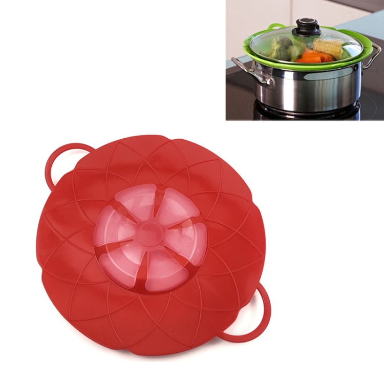 

Silicone lid Spill Stopper Cover For Pot Pan Kitchen Accessories Cooking Tools Flower Cookware Utensil(Red)