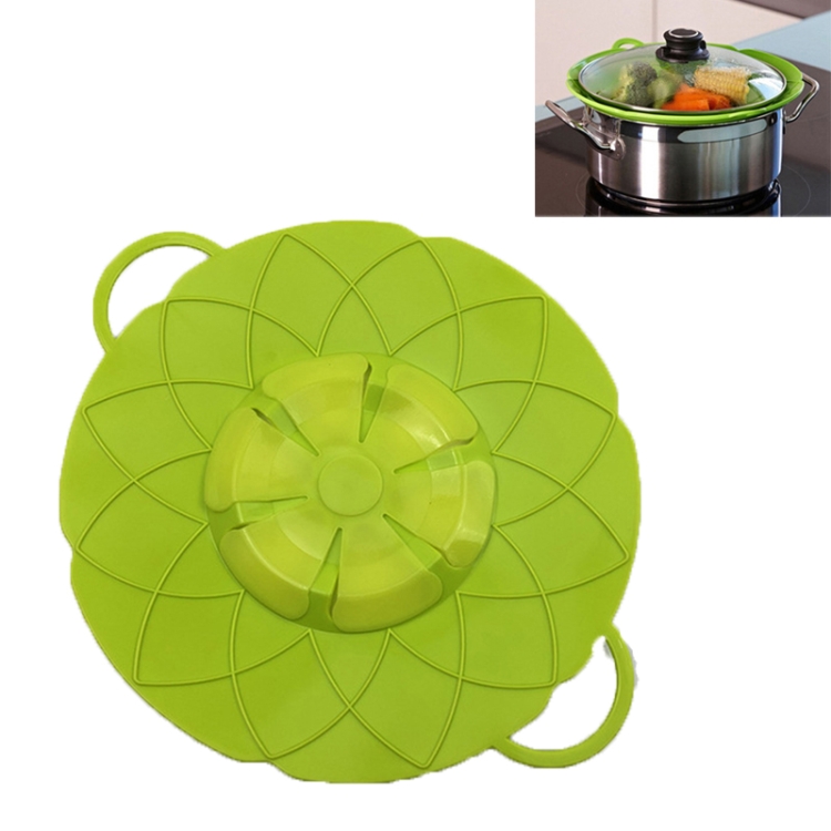 

Silicone lid Spill Stopper Cover For Pot Pan Kitchen Accessories Cooking Tools Flower Cookware Utensil(Green)