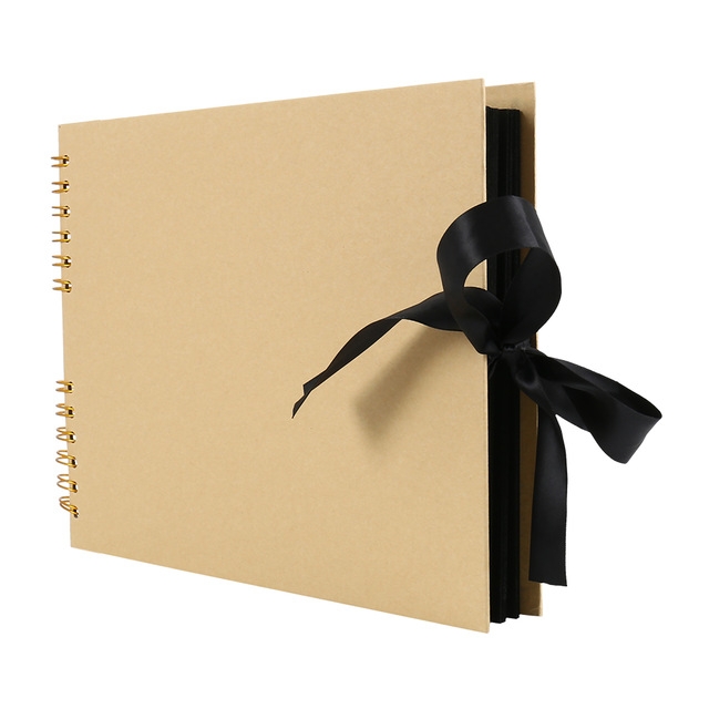 

2 PCS Photo Albums Scrapbook Paper DIY Craft Picture Album for Wedding Anniversary Gifts Memory Books, Inner page:40 Pages(Yellow)