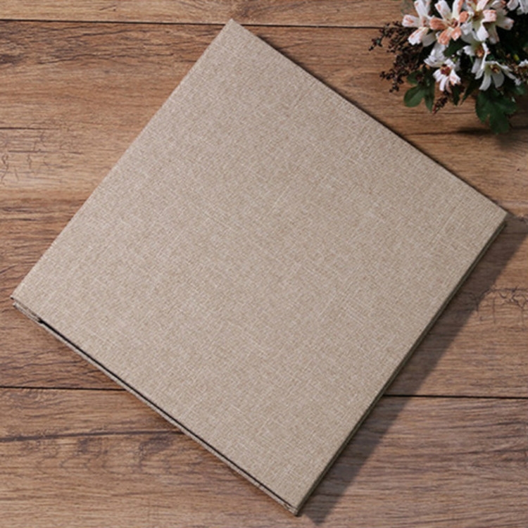 

Simple Linen Self-adhesive Film Album Retro Family Large Capacity Handmade Creative Gifts(Brown Black Page)