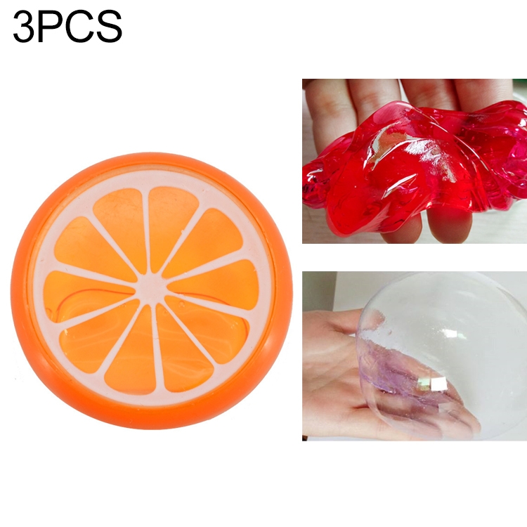 

3Pcs/Set Children's Puzzle Fruit Crystal Mud Transparent Fruit Clay(Orange)