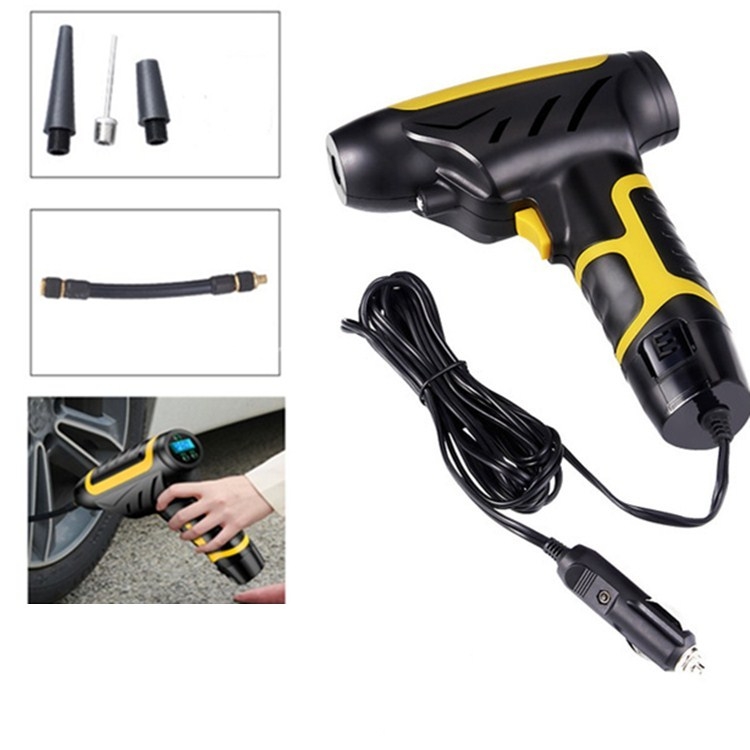 

Vehicle-mounted Air Pump With Lamp And Handheld Intelligent Digital Display Charging Air Pump, Style:Wired