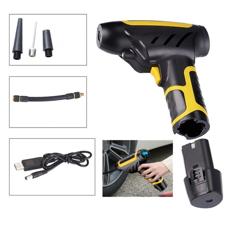 

Vehicle-mounted Air Pump With Lamp And Handheld Intelligent Digital Display Charging Air Pump, Style:Wireless