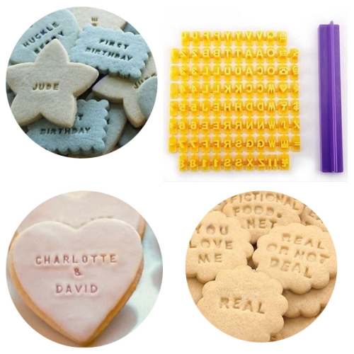 

2 PCS English Alphanumeric Symbol Seal Cookie Mold Movable Type Cake Mold Set