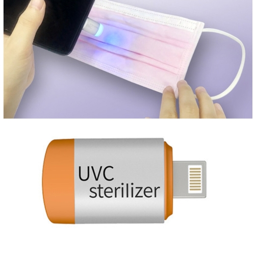 

8 Pin Interface Mobile Phone Mini UVC Germicidal Lamp LED Disinfection Sterilizer(Orange)