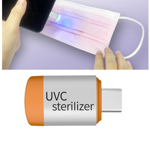 

Type-C Interface Mobile Phone Mini UVC Germicidal Lamp LED Disinfection Sterilizer(Orange)