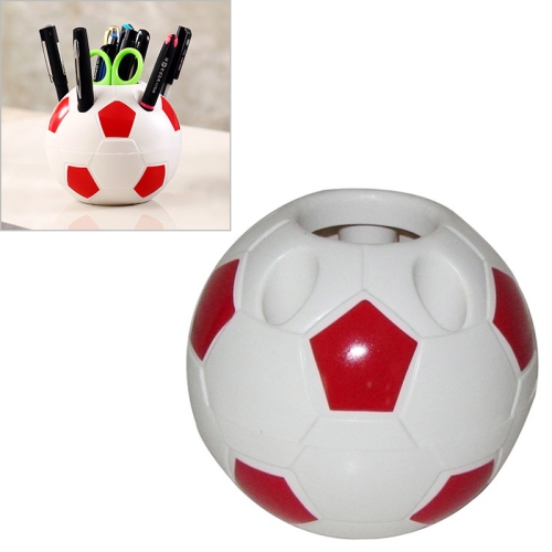 

Multi-function Soccer Shaped Pencil Pen Holder Toothbrush Holder Home Decoration Student Gifts(Red)