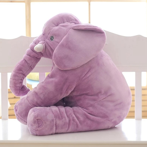 

Plush Elephant Doll Toy Kids Sleeping Back Cushion Cute Stuffed Elephant Baby, Height:60cm 1kg(Purple)