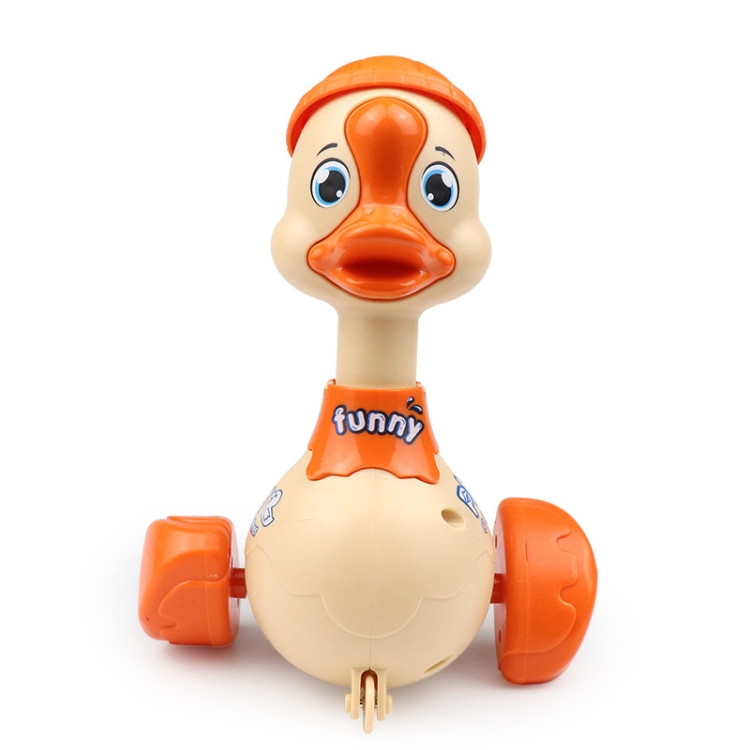 

3 PCS Children Animal Press Crawling Toy Car, Specification:Swing Duck (Orange)