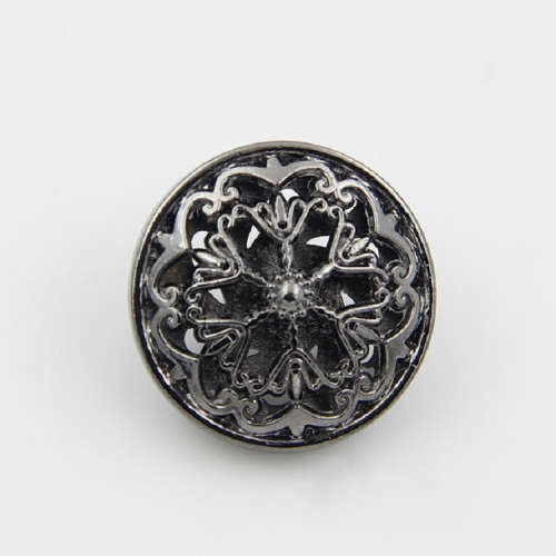 

Black 100 PCS Hollow Flower Shape Metal Button Clothing Accessories, Diameter:25mm