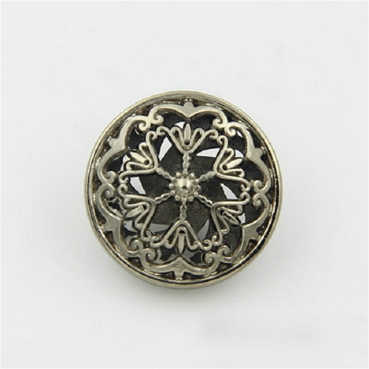 

Tea Gold 100 PCS Hollow Flower Shape Metal Button Clothing Accessories, Diameter:18mm