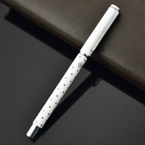 

2 PCS Metal Fountain Pen Cute Kawaii Dot Calligraphy Writing Pen(White)