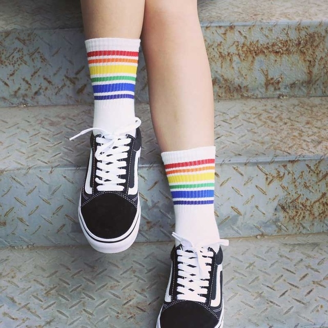 

3 Pairs Children Fashion White Cotton Cocks Hipster Cartoon Colored Ankle Socks Female, Size:50cm(Black)