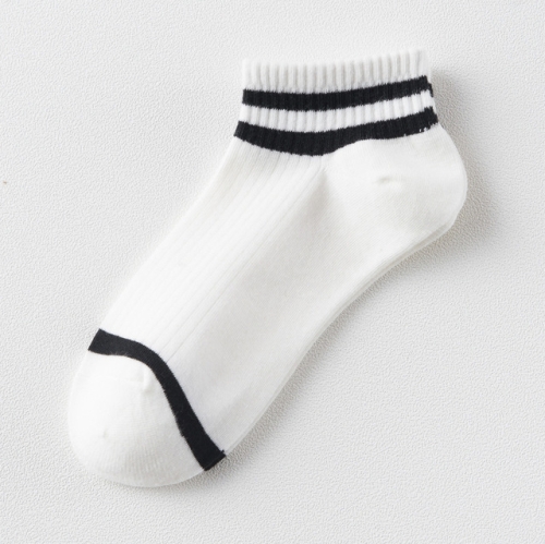 

20 Pairs College Wind Striped Boat Socks Women Casual Cute Socks(White)